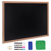 Magnetic Chalk Board, Hanging Message Signs with Chalks & Eraser, Vintage Wooden Chalkboard Sign, Rustic Brown Framed Calendar and Bulletin Combo Boards, 35"x46", Kitchen, Home Decor, Wedding
